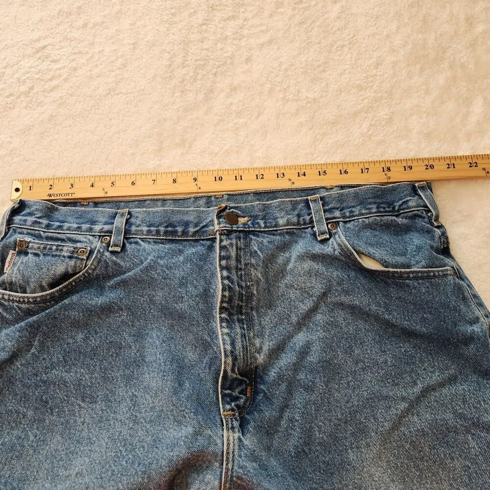 Carhartt Men's Relaxed Fit B160 DST Straight Leg Blue Jeans 40x29* Work Farm